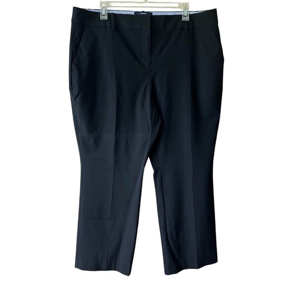Lands’ End Trouser Pant Wide Leg Mid-Rise Stretch Black 18P Petite Classic Work - Picture 1 of 14